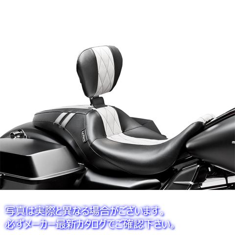 取寄せ バックレスト付きのOutcast GT 2アップシート ラペラ Outcast GT Seat - Full-Length - With Backrest - Black Double Diamond w/ White Inlay - FL '08-'23 LK-987BRGTWDM 08010848