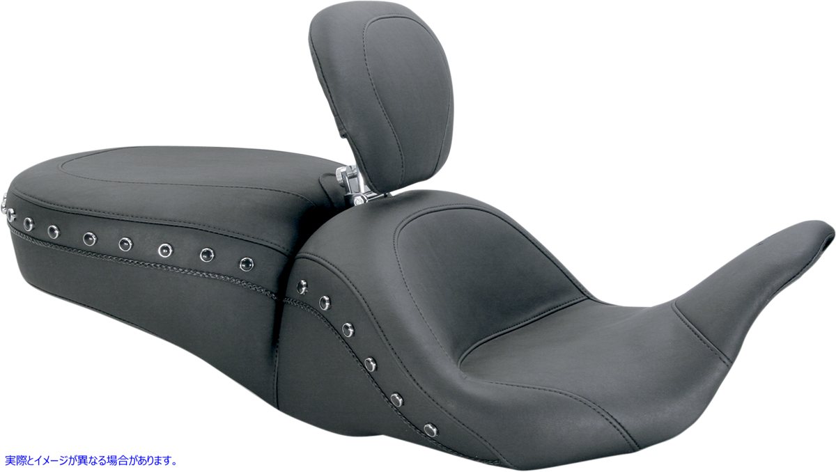 取寄せ LowDown?2アップシート マスタング Lowdown Seat with Driver Backrest - Black Studded 79705 08010606