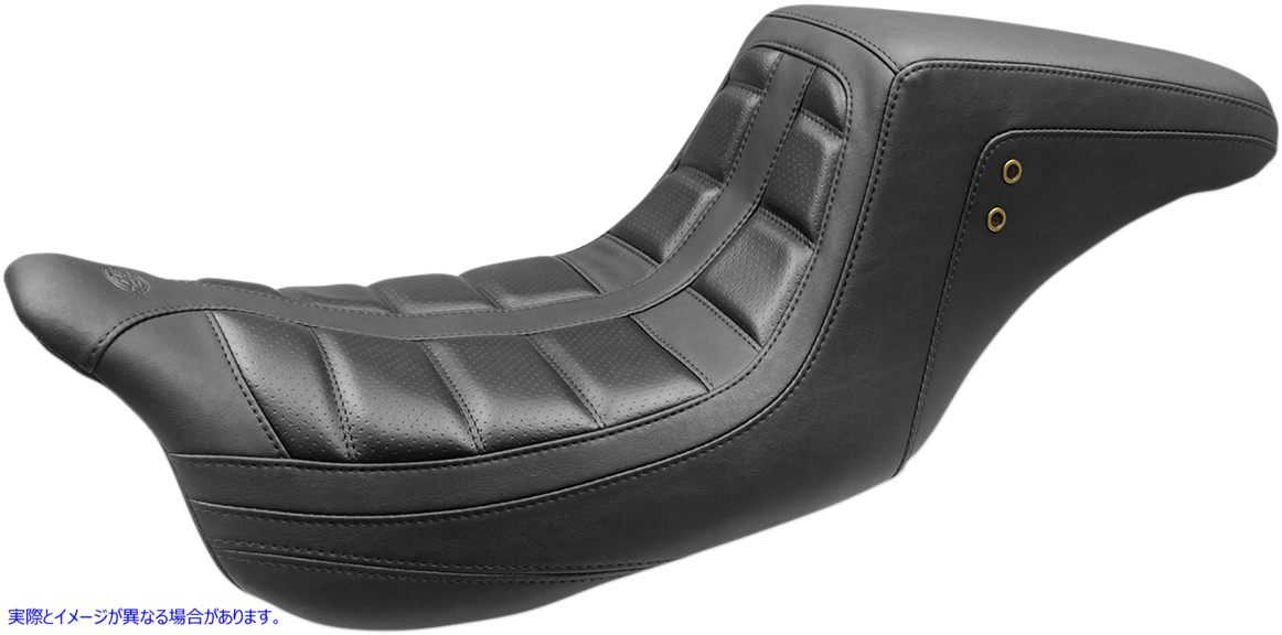 取寄せ スクエアバックワンピースシート マスタング Squareback One-Piece Seat - Tuck and Roll - Black w/ Black Stitching 75239 08011173
