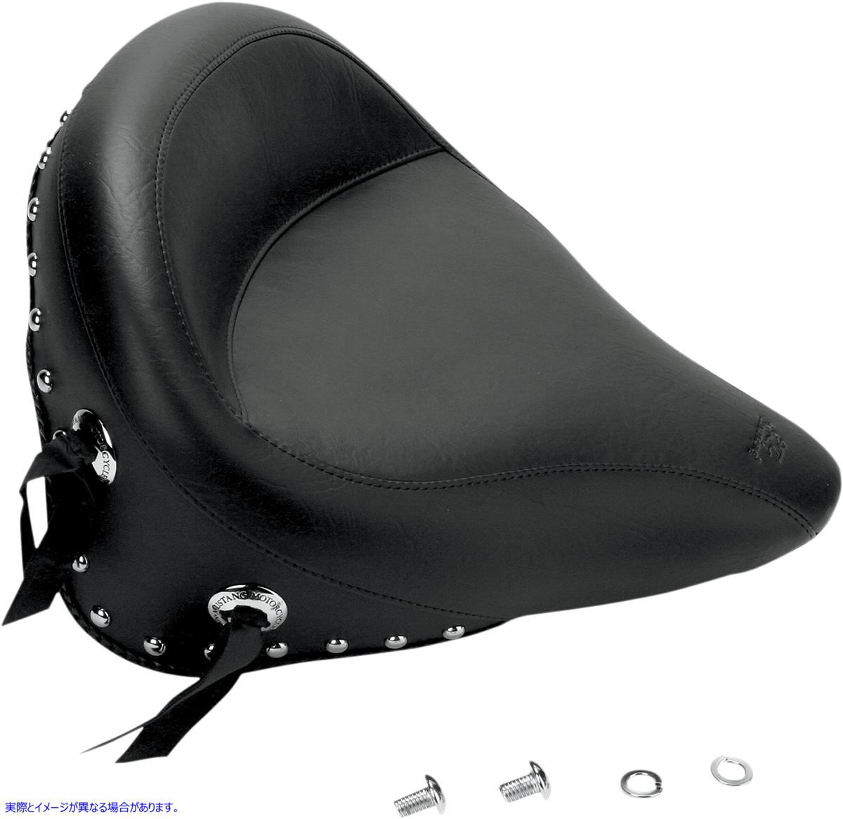 取寄せ ワイドビンテージソロシート マスタング Wide Studded Solo Seat - FXST '00-'05 75094 08020454