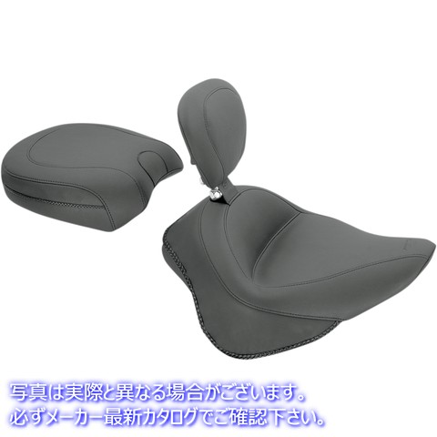 取寄せ 取り外し可能なバックレストを備えたワイドスタイルのソロシート マスタング Wide Solo Seat - With Backrest - Vintage - Black - Smooth 79742 08020765