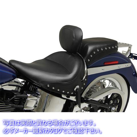 取寄せ 取り外し可能なバックレストを備えたワイドスタイルのソロシート マスタング Wide Solo Seat - With Backrest - Black - Studded W/Concho 79913 08020892