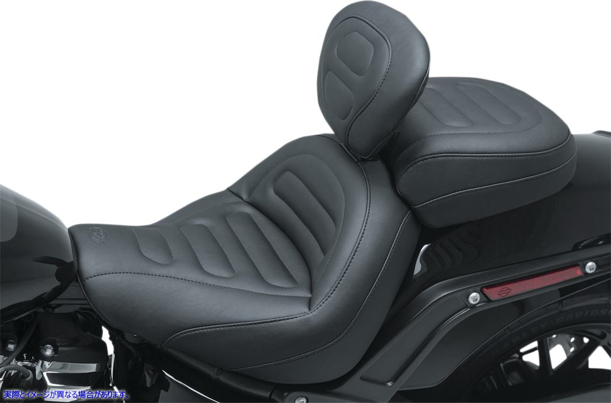 取寄せ MXツアーソロシート マスタング Max Profile Solo Touring Seat - with Driver Backrest - Black - Trapezoid Stitch - FXFB/FXFBS 79334 08021059