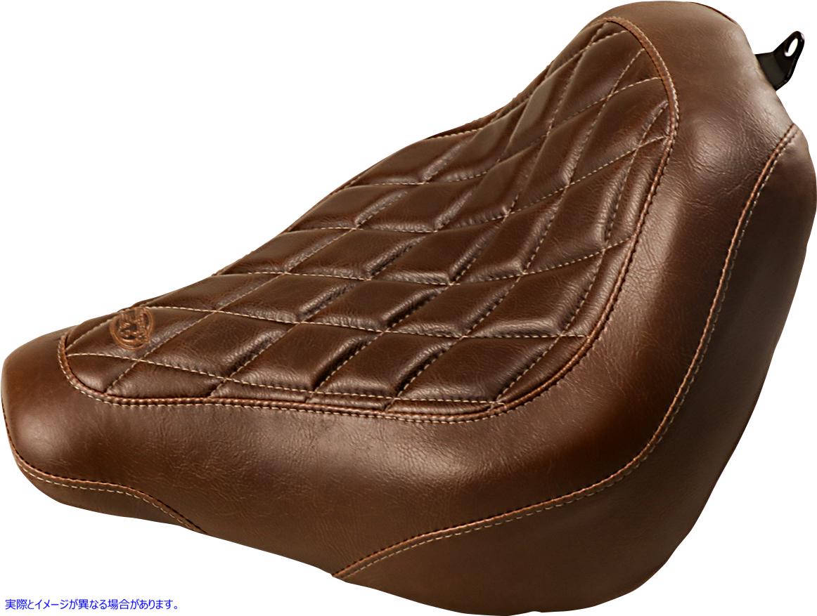取寄せ トリッパーソロシート マスタング Seat - Wide Tripper? Solo - without Backrest - Diamond - Brown 83032 08021240