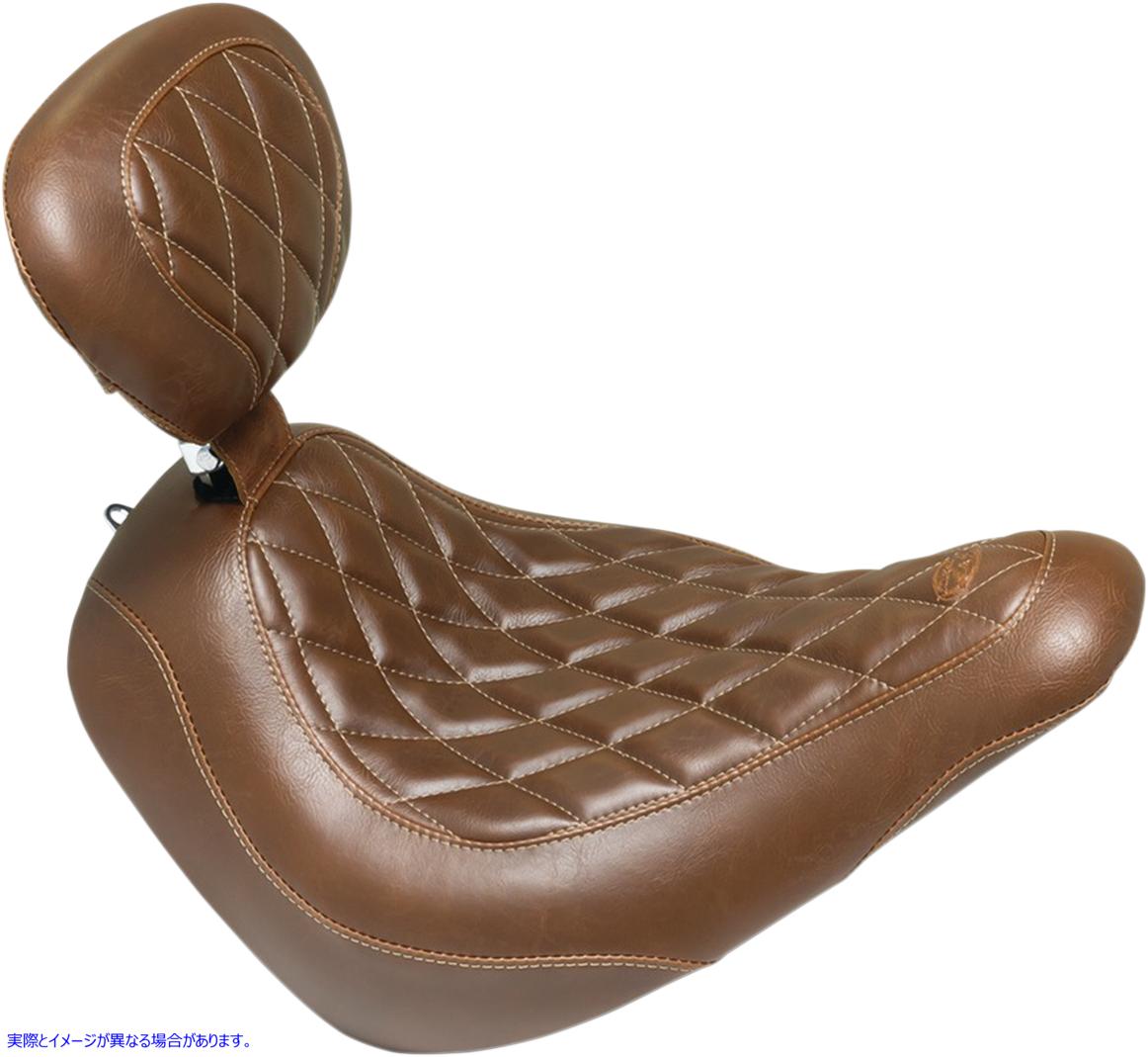 取寄せ トリッパーソロシート マスタング Seat - Wide Tripper? Solo - with Backrest - Diamond - Brown 83040 08021245