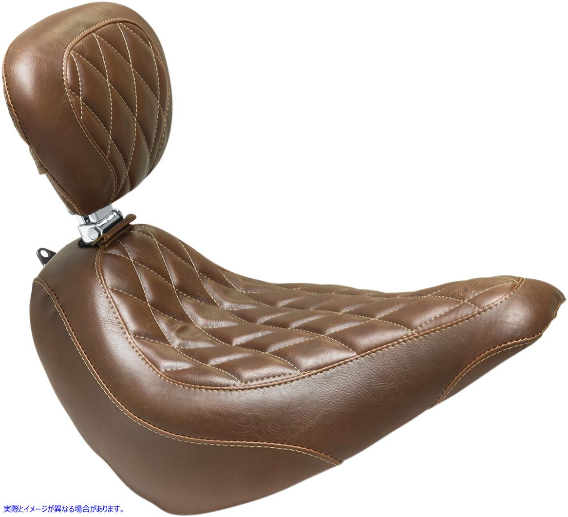 取寄せ トリッパーソロシート マスタング Seat - Wide Tripper? Solo - with Backrest - Diamond - Brown 83052 08021251