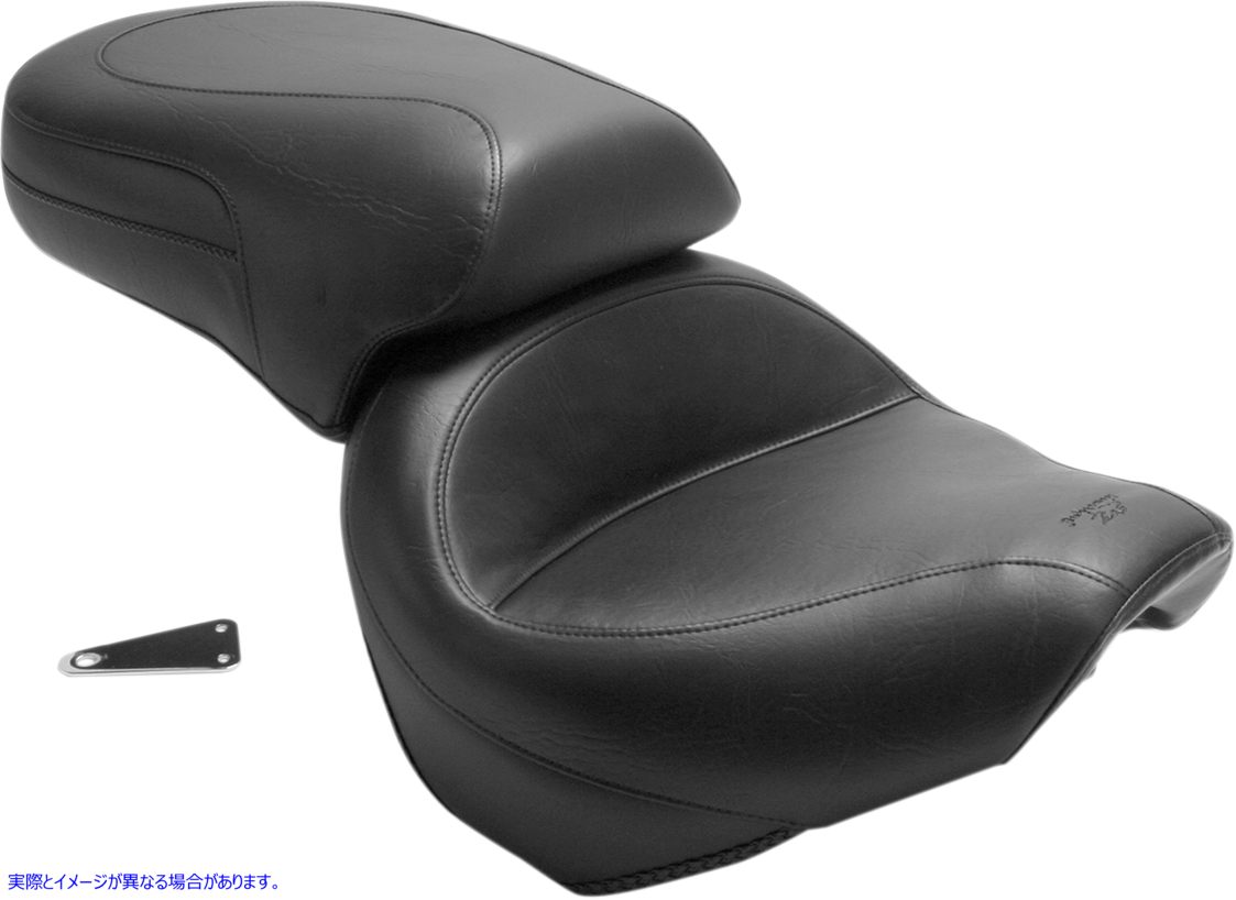 取寄せ ビンテージワイド2アップツーリングシート マスタング Seat - Vintage - Wide - Touring - Without Driver Backrest - One-Piece - Smooth - Black - XVS 75268 08100283