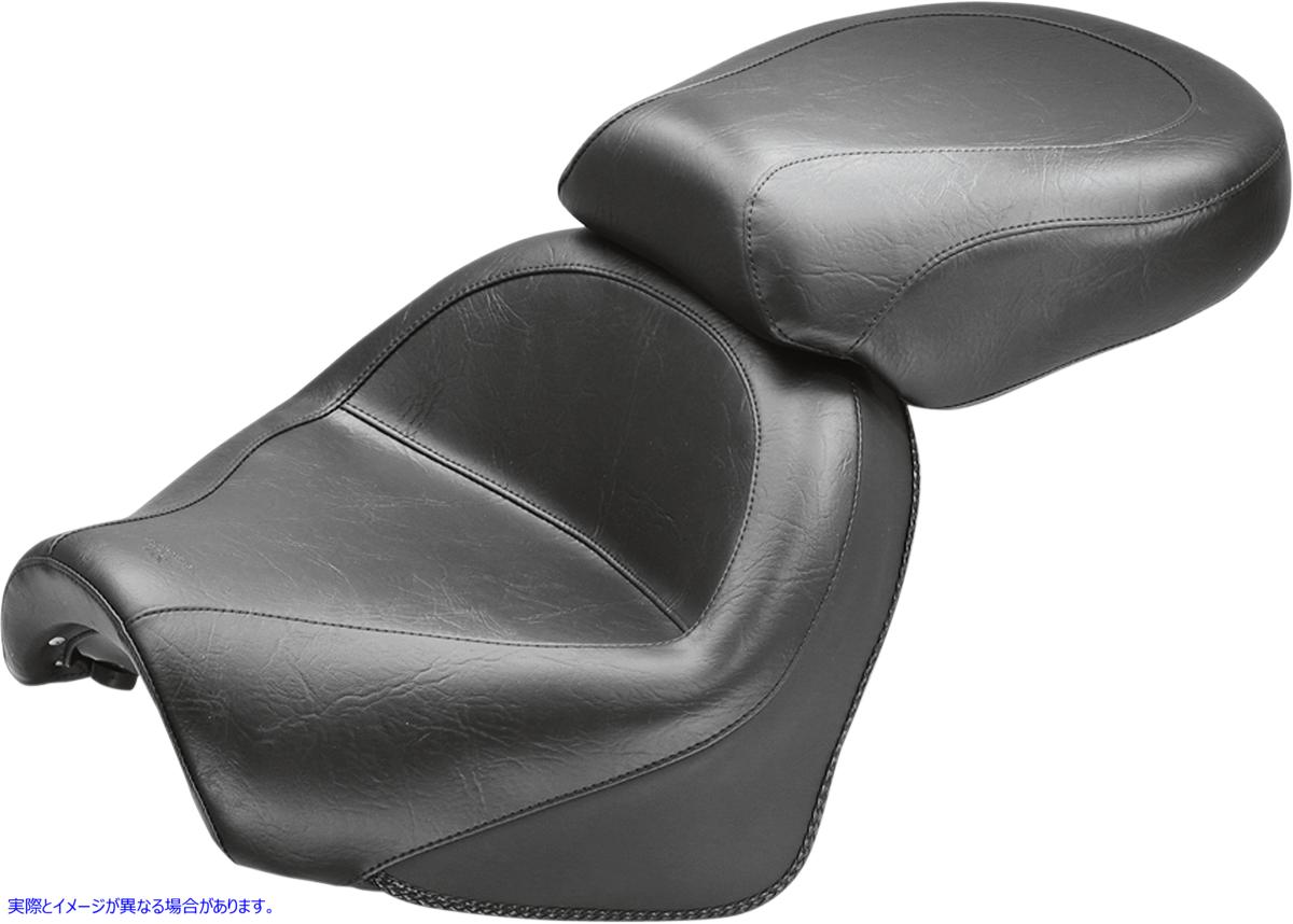 取寄せ ビンテージワイド2アップツーリングシート マスタング Seat - Vintage - Wide - Touring - Without Driver Backrest - Two-Piece - Smooth - Black - Suzuki 75811 08100288