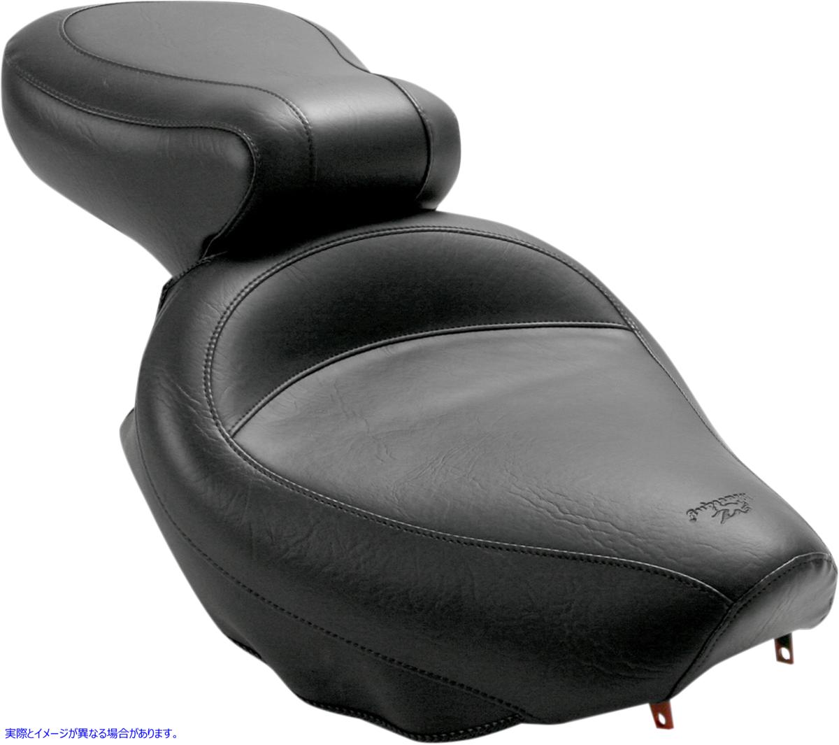 取寄せ ビンテージワイド2アップツーリングシート マスタング Seat - Vintage - Wide - Touring - Without Driver Backrest - Two-Piece - Smooth - Black - Suzuki 75285 08100387