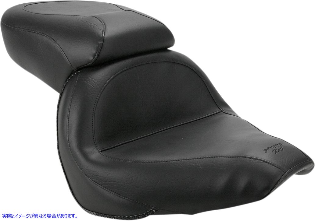 取寄せ ビンテージワイド2アップツーリングシート マスタング Seat - Vintage - Wide - Touring - Without Driver Backrest - One-Piece - Smooth - Black - VLX600 75794 08100388