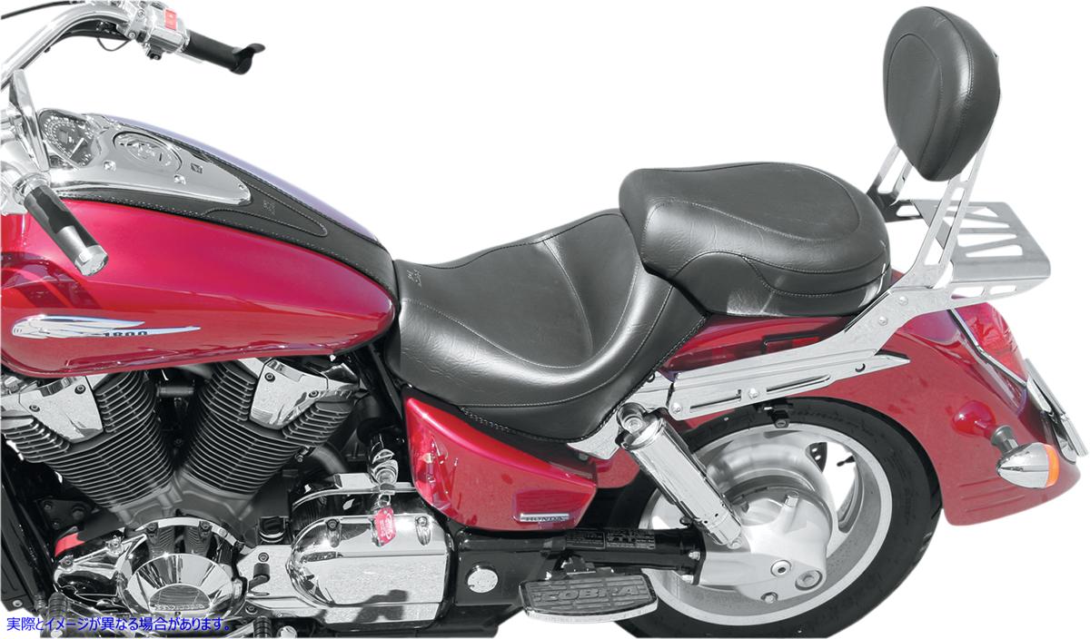 取寄せ ビンテージワイド2アップツーリングシート マスタング Seat - Vintage - Wide - Touring - Without Driver Backrest - Two-Piece - Smooth - Black 75921 08100490