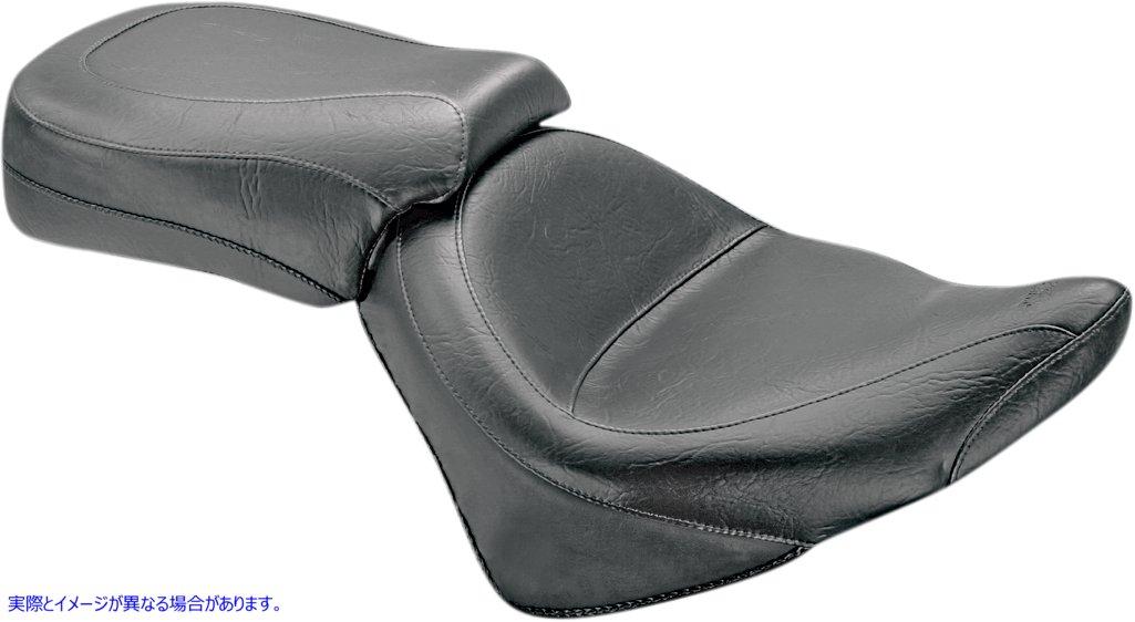 取寄せ ビンテージワイド2アップツーリングシート マスタング Seat - Vintage - Wide - Touring - Without Driver Backrest - Two-Piece - Smooth - Black - Vegas 76511 08100492