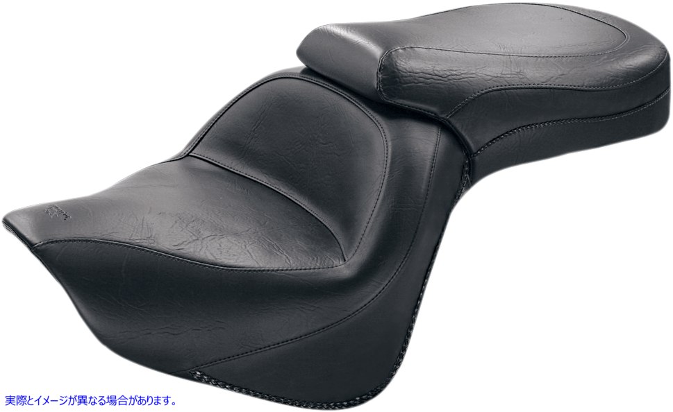 取寄せ ビンテージワイド2アップツーリングシート マスタング Seat - Vintage - Wide - Touring - Without Driver Backrest - One-Piece - Smooth - Black - VN900 76127 08100505