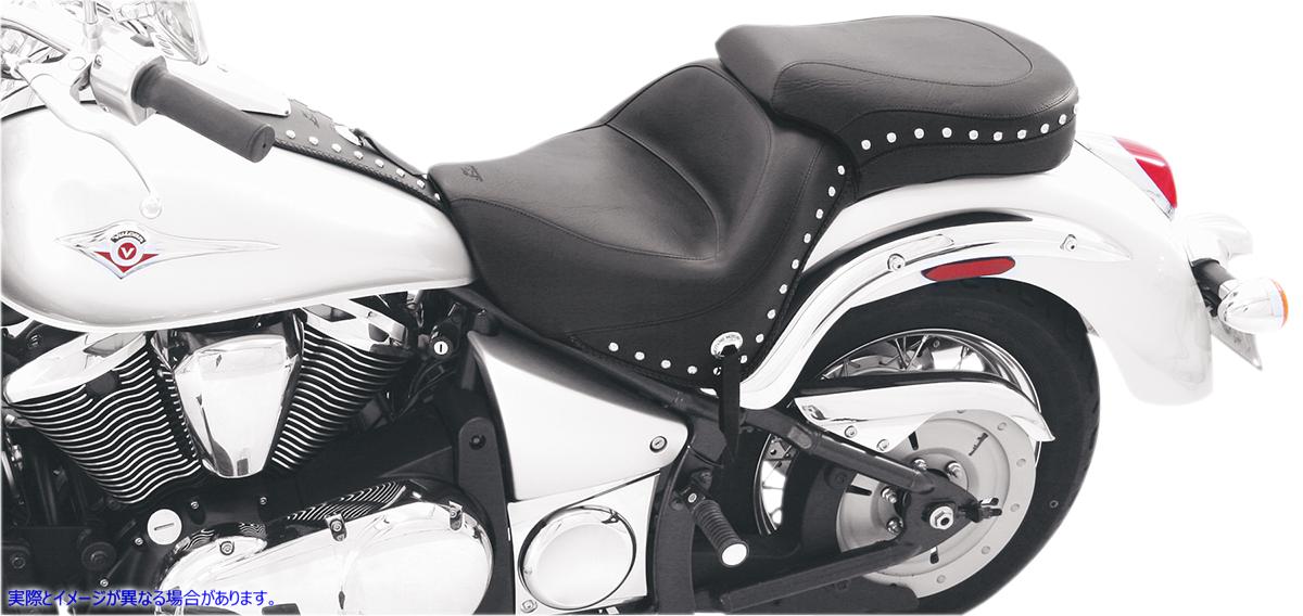 取寄せ ワイドツーリング2アップシート マスタング Seat - Wide - Touring - Without Backrest - One-Piece - Chrome Studded - Black w/Conchos - VN900 76126 08100508