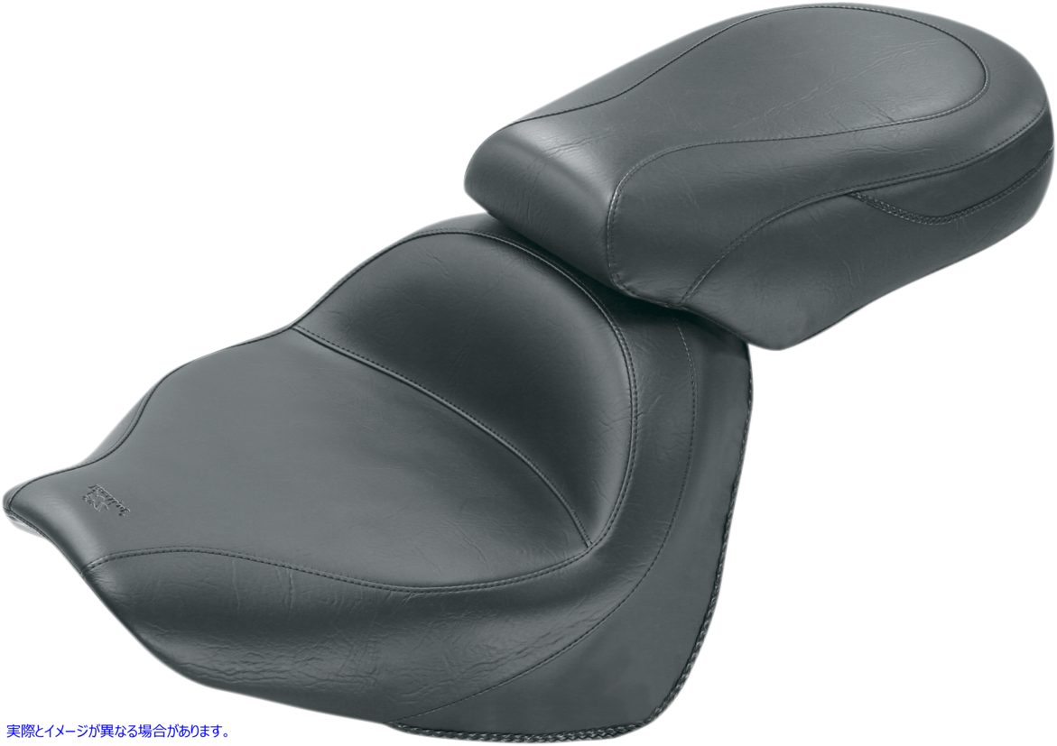 取寄せ ビンテージワイド2アップツーリングシート マスタング Seat - Vintage - Wide - Touring - Without Driver Backrest - Two-Piece - Smooth - Black 76563 08100537