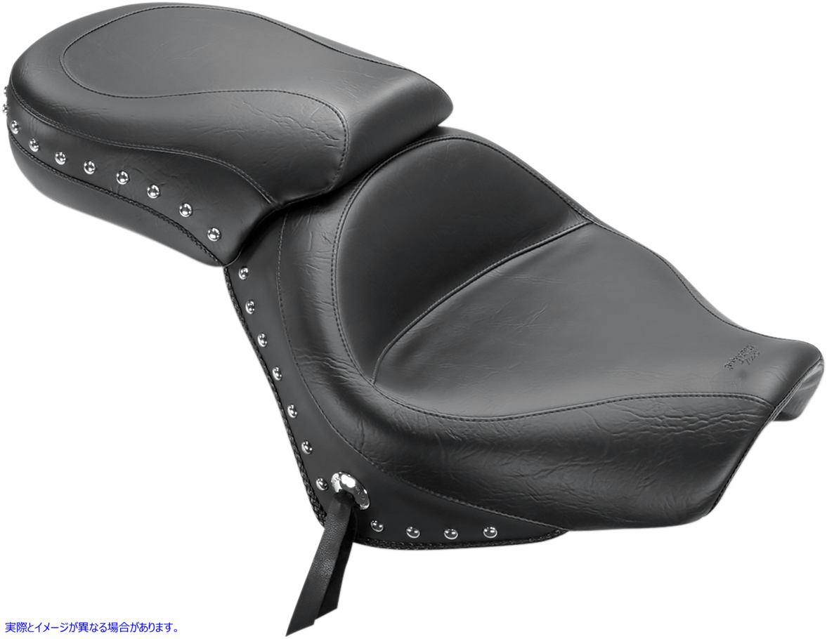 取寄せ ワイドツーリング2アップシート マスタング Seat - Wide - Touring - Without Backrest - Two-Piece - Chrome Studded - Black w/Conchos - Spirit 750 76160 08100551