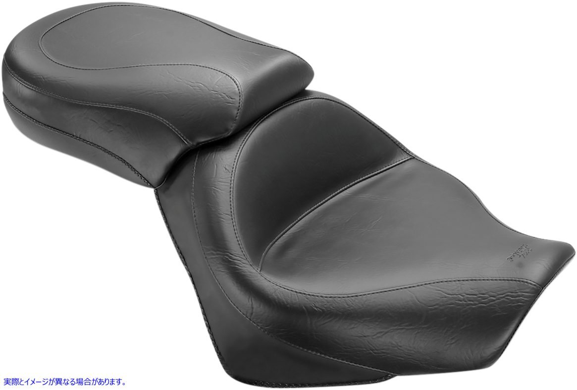 取寄せ ビンテージワイド2アップツーリングシート マスタング Seat - Vintage - Wide - Touring - Without Driver Backrest - Two-Piece - Smooth - Black 76161 08100552