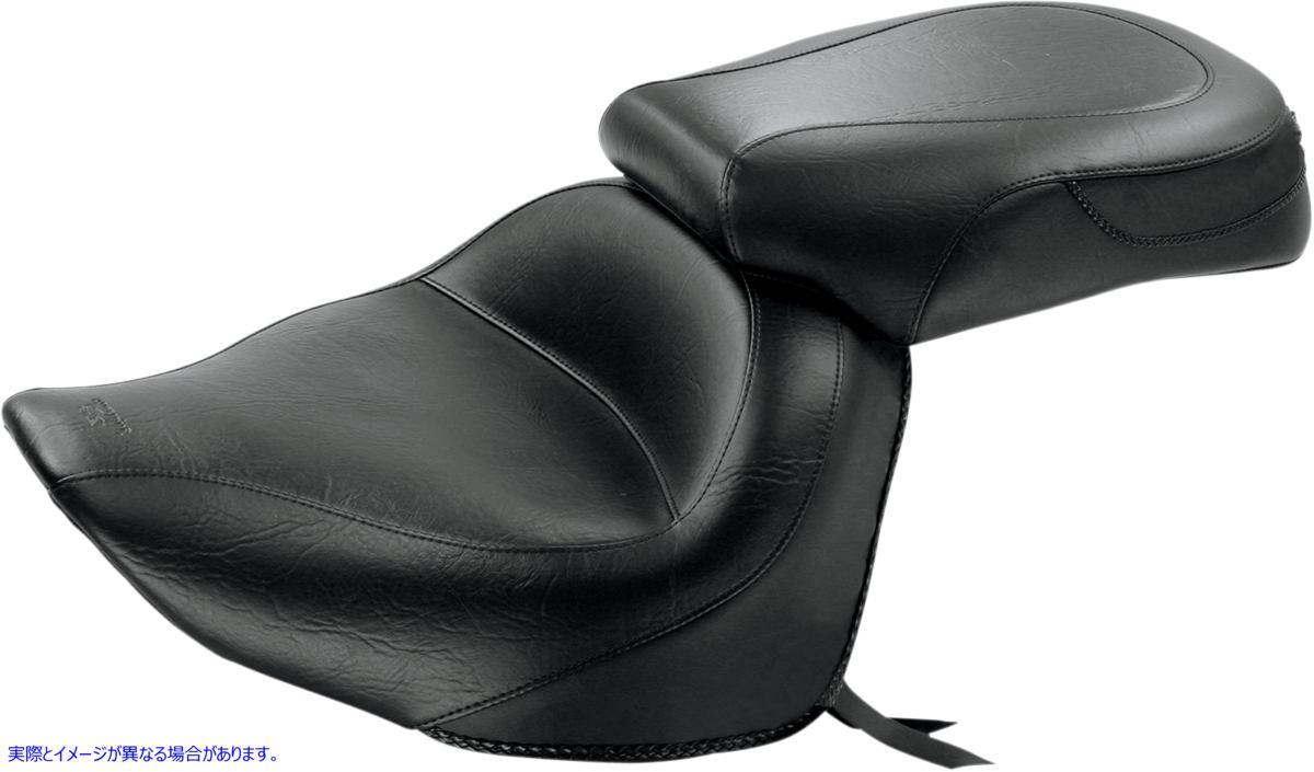 取寄せ ビンテージワイド2アップツーリングシート マスタング Seat - Vintage - Wide - Touring - Without Driver Backrest - Two-Piece - Smooth - Black - Raider 76261 08100556