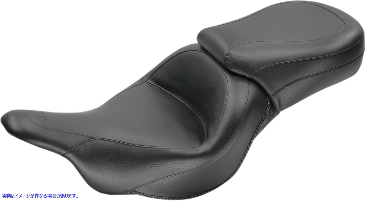 取寄せ ビンテージワイド2アップツーリングシート マスタング Seat - Vintage - Wide - Touring - Without Driver Backrest - One-Piece - Smooth - Black - Vulcan 76601 08100844