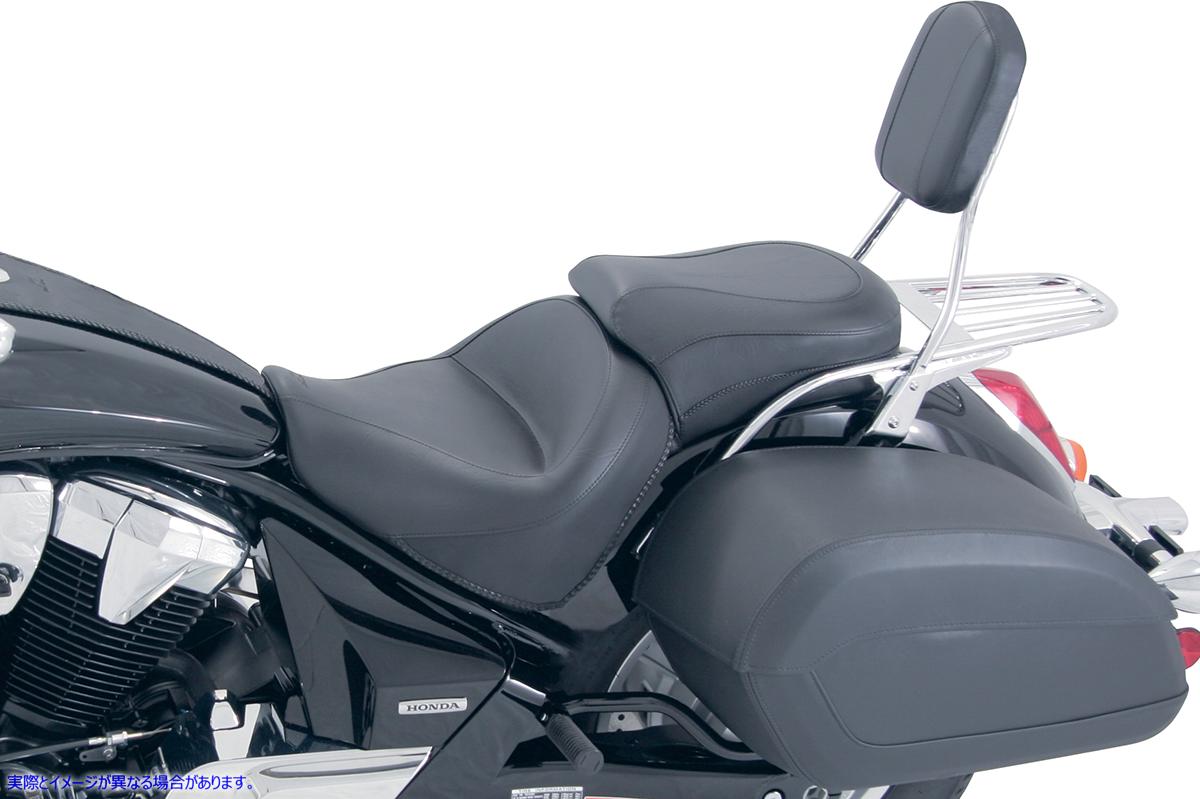 取寄せ ビンテージワイド2アップツーリングシート マスタング Seat - Vintage - Wide - Touring - Without Driver Backrest - One-Piece - Smooth - Black 76641 08101040