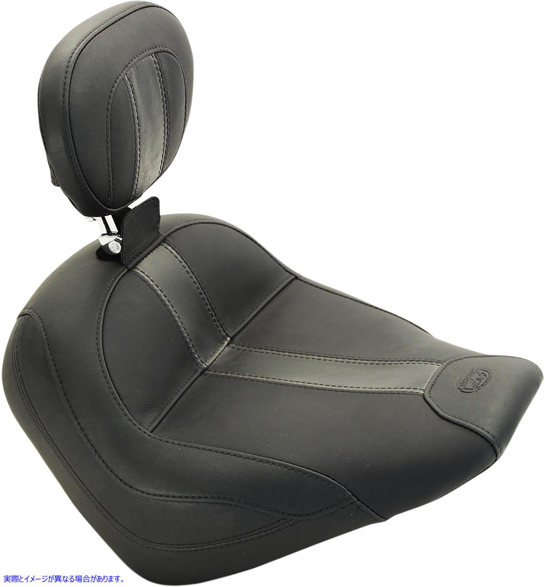 取寄せ ビンテージソロシート - バックレスト、プレーンが含まれています マスタング Solo Seat - Black - Vinyl - Driver's Backrest - Scout '15-'23 79507 08101827