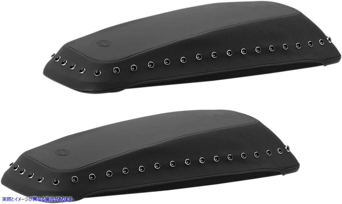 取寄せ サドルバッグ リッド カバー - ブラック スタッド - 14-19 FL マスタング Saddlebag Lid Covers - Black Stud - '14-'19 FL 77624 35010976