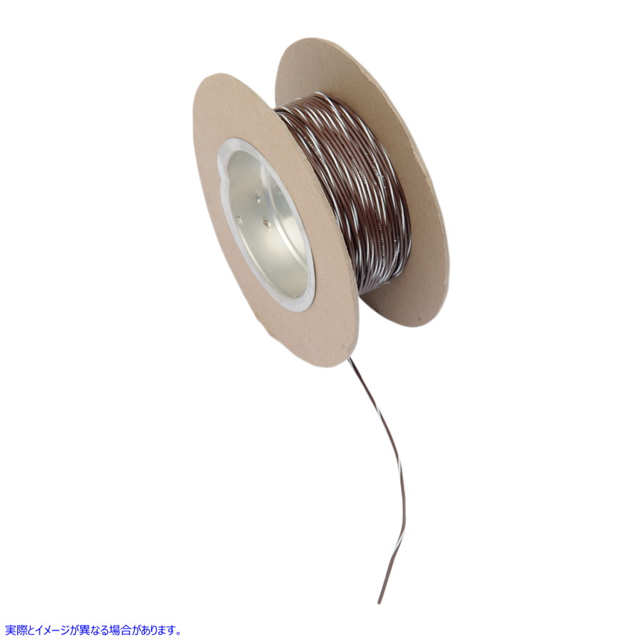 取寄せ 100フィートのワイヤースプール - 18ゲージ - ブラウン/ホワイト ナムズ 100' Wire Spool - 18 Gauge - Brown/White NWR-19-100 21200512