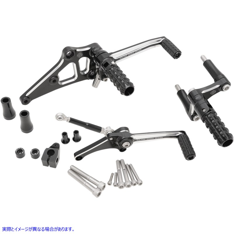 取寄せ スポーツスターのリアセット RSD ローランドサンズデザイン Rearsets - Cross Cut - XL '14+ 0035-1166-BM 16230342