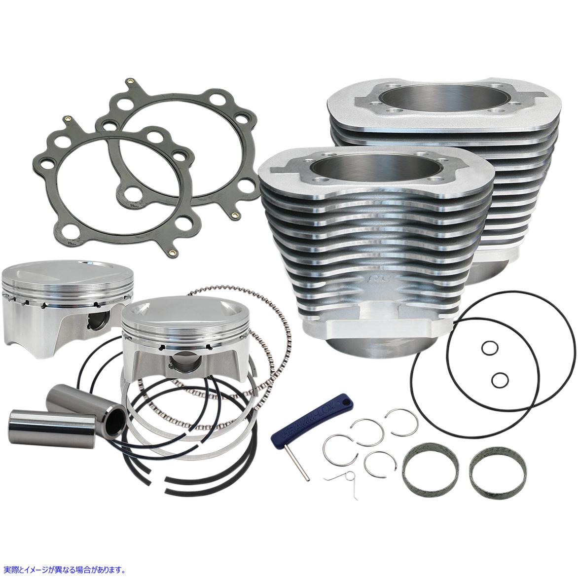 取寄せ ボルトインサイドワインダー4 ビッグボアキット エスアンドエス サイクル Cylinder Kit - 110 - Silver 910-0650 09310741