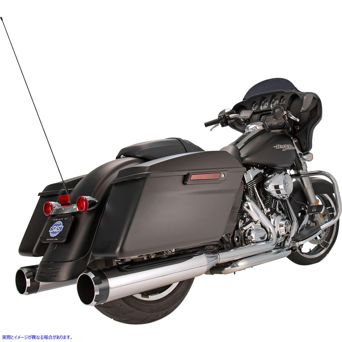 取寄せ MK45スリップオンマフラー エスアンドエス サイクル 4.5 Mufflers - Chrome with Black Thruster 550-0619 18010847