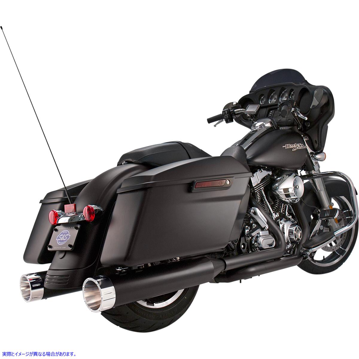 取寄せ エスアンドエス サイクル 4.5 Mufflers - Black with Chrome Tracer 550-0626 18010852