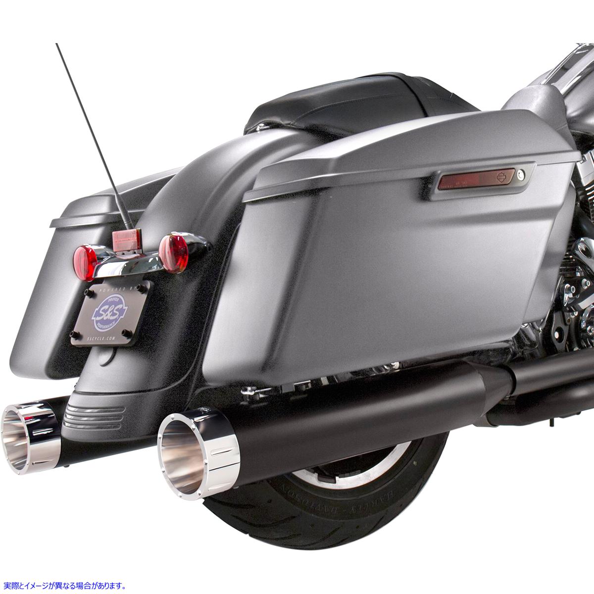 取寄せ エスアンドエス サイクル Mufflers - Black - Chrome Tracer - M8 Touring '17-'19 550-0671 18011080