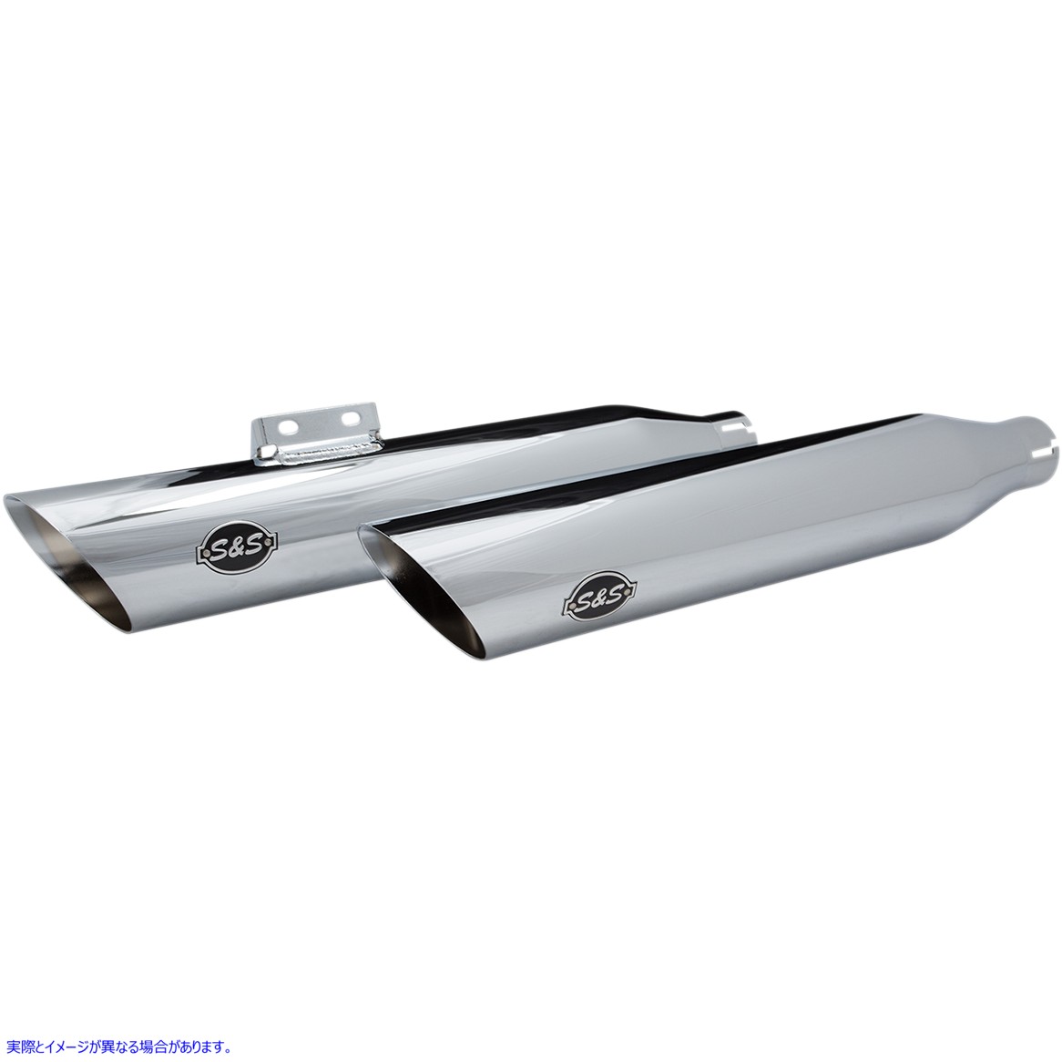 取寄せ スラッシュカットレーススリップオンマフラー エスアンドエス サイクル Slash Cut Race Mufflers - Chrome 550-0736 18011355