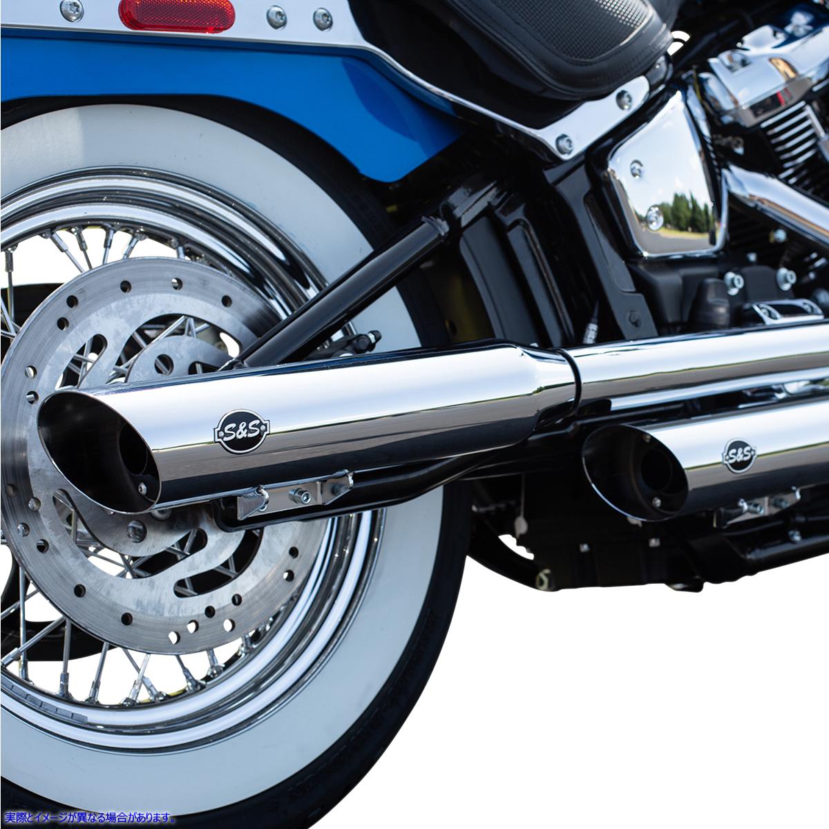 取寄せ スラッシュカットレーススリップオンマフラー エスアンドエス サイクル Slash Cut Race Mufflers - Chrome 550-0739 18011356
