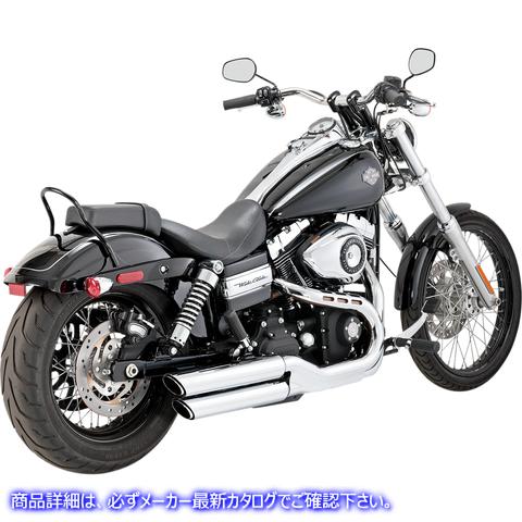 取寄せ 3 ラウンドツインスラッシュスリップオンマフラー バンス アンド ハインズ Twin Slash Mufflers - Chrome 16845 18010406